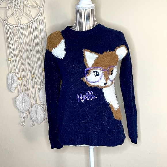 Justice Girls Wolf Crew Neck Pullover Sz 16 - Picture 1 of 7
